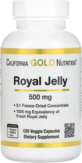 캘리포니아 골드 뉴트리션 로열젤리 농축 동결건조 500mg 120캡슐, 1개, 120정 - 쿠팡