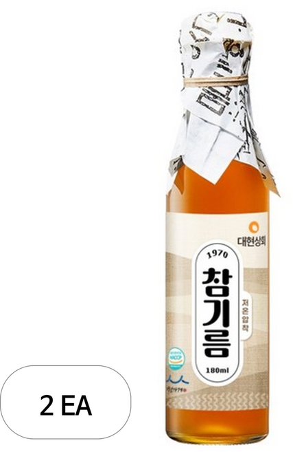 50년전통대현상회 저온압착 참기름 2병 선물세트 180ml, 2개