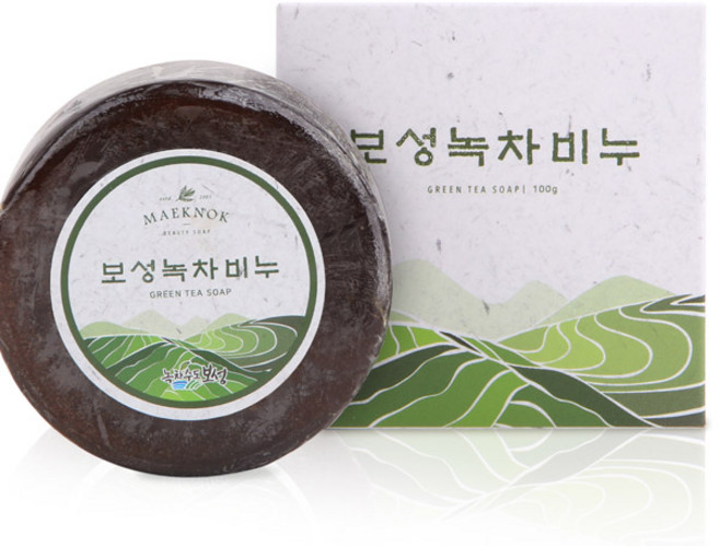 맥녹 보성녹차비누 클렌징비누 천연비누 맥반석비누 선물용비누 답례품, 100g, 1개입