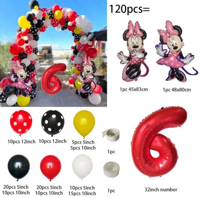 미키 미니 마우스 풍선 가랜드 키트 생일 라텍스 파티 장식 글로 샤워 선물, 9. style-7