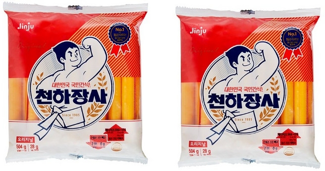 진주햄 천하장사 오리지날 소시지, 504g, 2개