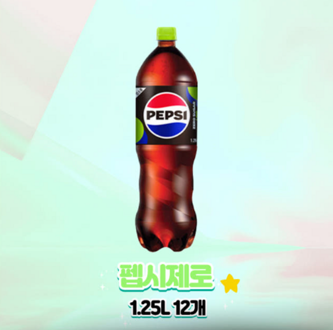 펩시 제로슈거 라임향 업소용, 1.25L, 12개