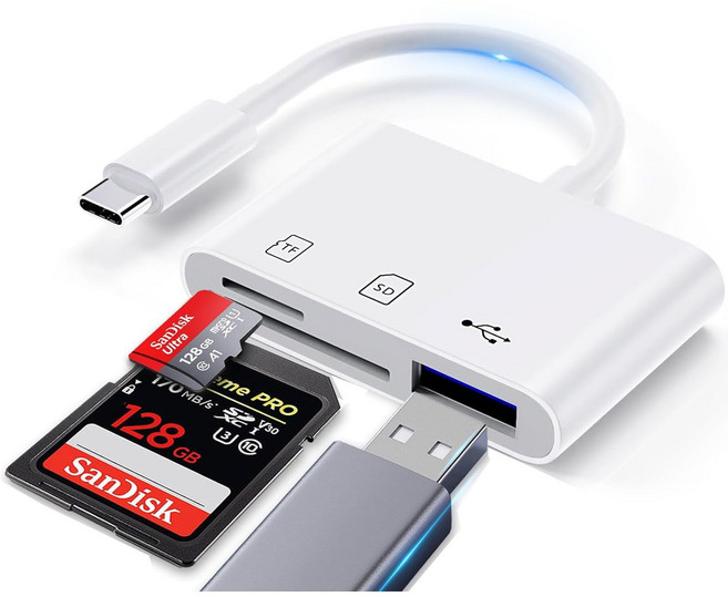 [2024 SD type-c 3in1 USBSDTF 1TB 0TG C 신안정판] 카드 리더 메모리 카드 리더 변환