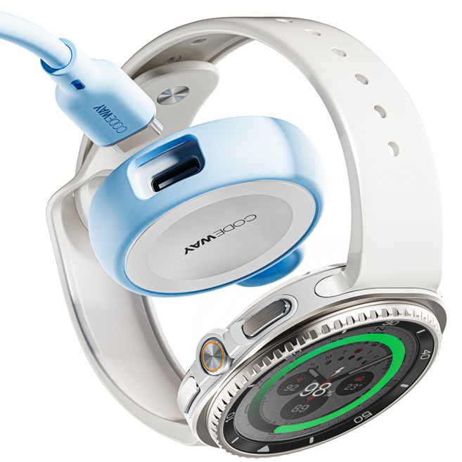 코드웨이 c타입 삼성 갤럭시워치 무선충전기 케이블 1.2m, 블루, 1개