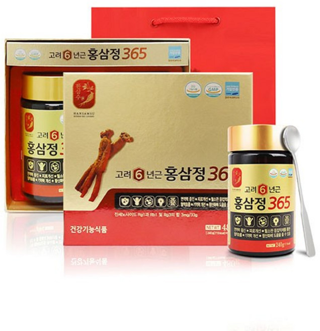 (당일배송) 고려홍삼 6년근 홍삼정 365 240g 2병 / 면역력 증진 피로회복 개선 /쇼핑백 증정, 1개