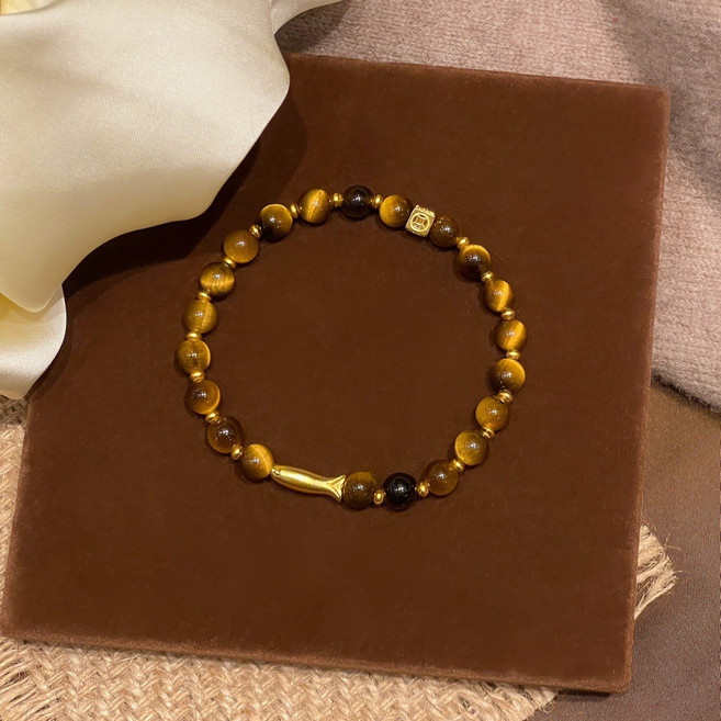 AA+ 천연호안석 물고기 팔찌 행운석