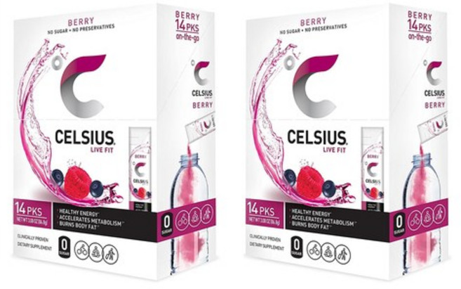 Celsius 셀시우스 온더고 파우더 스틱 베리 14개입 86g 2팩, 2개