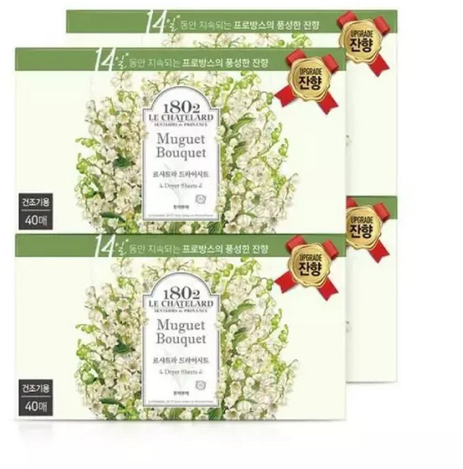 40매x4개 르샤트라 섬유유연제 드라이시트 (뮤게), 40매, 4개