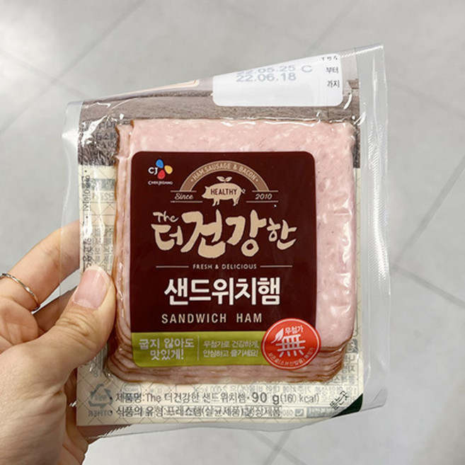 CJ 더 건강한 샌드위치햄, 90g, 3개