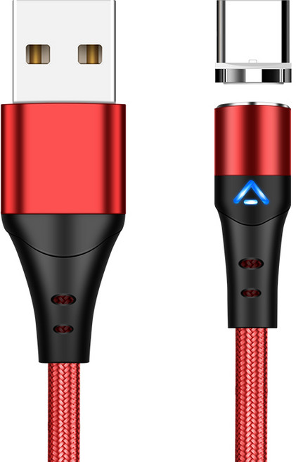 3A 초고속 충전 마그네틱 USB 케이블 360도 회전 마이크로 타입 C 코드 휴대폰 와이어, [12] 3A red Micro Cable, 1m, 1개