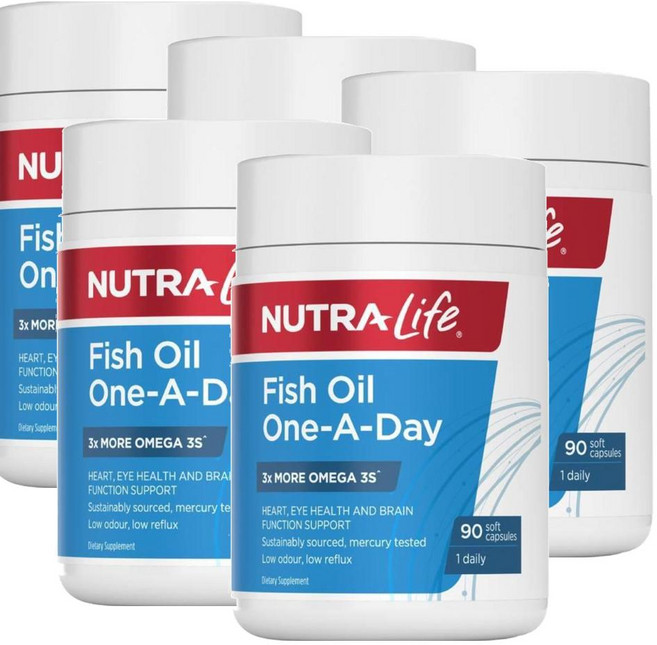 뉴트라라이프 피쉬오일 1500mg 오메가3 무취 원어데이 NUTRALIFE Fish Oil Odourless, 5개, 90정