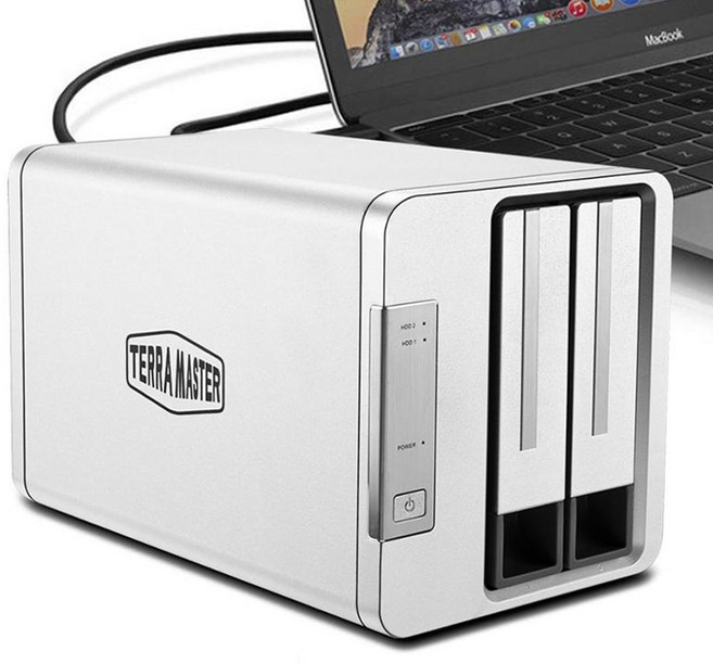 TERRAMASTER D2-310 수납함 서버 DAS 2bay USB C 타입 외장 하드 드라이브 RAID 인클로저 USB3.0 (5Gbps) (, 1개