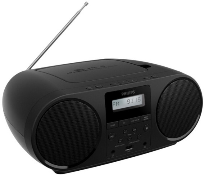 필립스 라디오 카세트 CD 플레이어, dark black, Az388/61(새상품)