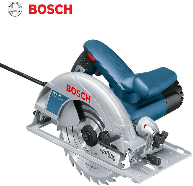 보쉬 GKS190 원형톱 185mm 1400W 목공톱날포함 깊이조절 각도조절 전기원형톱, 1개