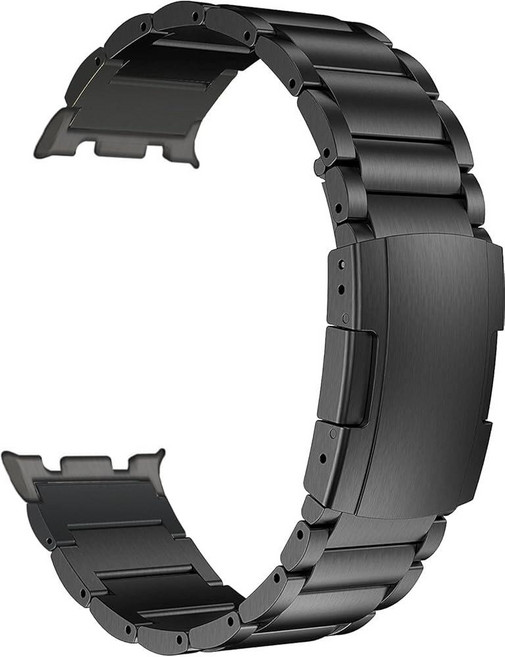 MaKTech 티타늄 밴드 갭 커넥터가 없는 메탈 팔찌 스트랩 삼성 갤럭시 워치 8 40/44mm 및 클래식 46mm [2025]용 (실버), 블랙
