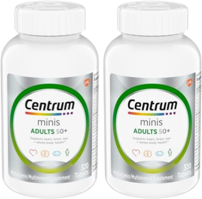 센트룸 미니 50+ 멀티비타민 태블릿 320정 2 개, 2개