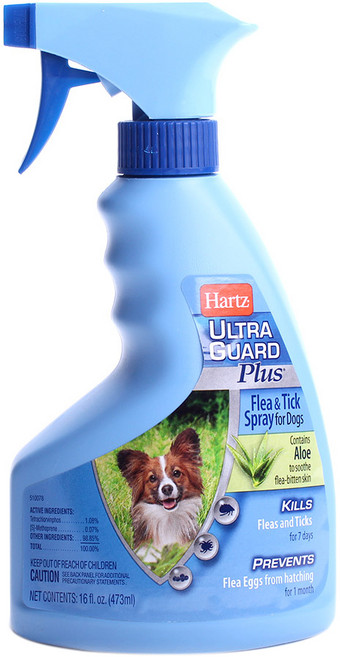 하츠 울트라 가드 플러스 벼룩 & 진드기 애견용 스프레이, 1개, 473ml