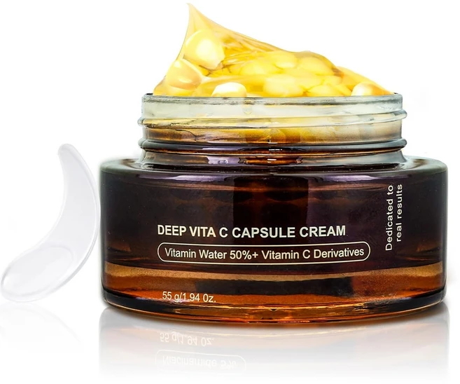 Deep Vita C Capsule Cream - 딥 비타 C 캡슐 크림 비타민 C 캡슐 페이스 모이스처라이저 젤 - 진정 및 수분 공급 스킨 케어, 2개, 55g - 쿠팡