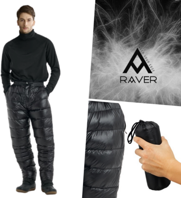 RAVER 덕다운 히트업 패딩팬츠 방한 바지 겨울 방풍 방수 오리털 오토바이 레이버 팬츠, RAVER 히트업 패딩팬츠 L(30~32)