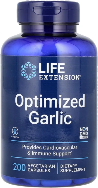 라이프익스텐션 Optimized Garlic 옵티마이즈드 마늘 캡슐 200 베지캡슐, 200정, 6개, 200정 - 쿠팡
