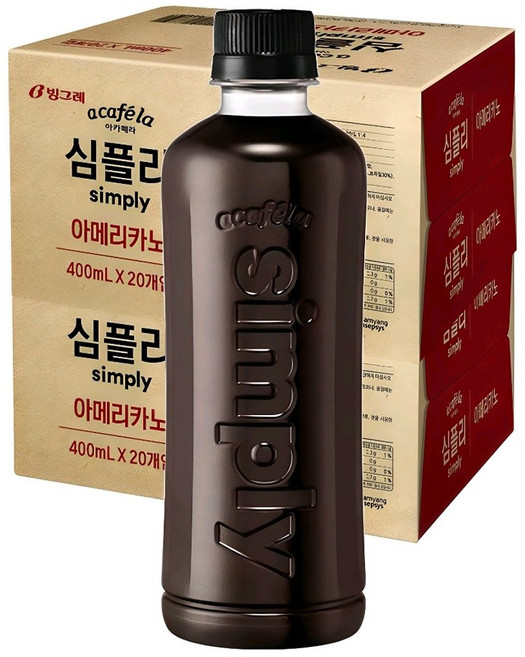 아카페라 심플리 아메리카노 무라벨, 400ml, 40개