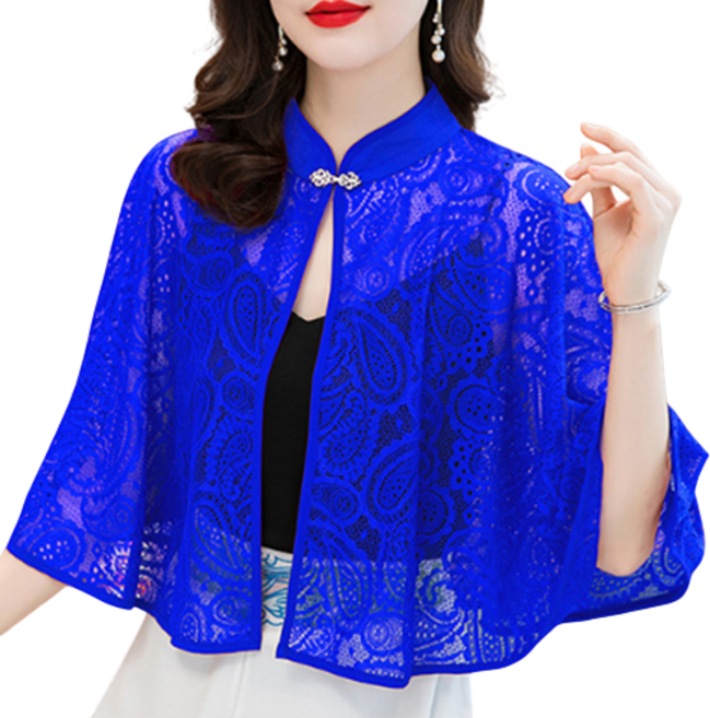 퀸스드레스 여성 레이스 케이프 숄 차이나카라 여름 하객룩 망토 합창단 가디건