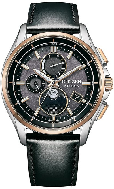 CITIZEN 손목시계 ATTESA 시계/방수/문 페이즈 BY1004-17X 루나 프로그램 탑재 광발전 에코 드라이브 월령 표시 사파이어 유리 티타늄 경량 소가죽 남성 사업