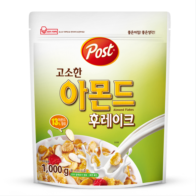 포스트 고소한 아몬드 후레이크 시리얼, 1kg, 1개