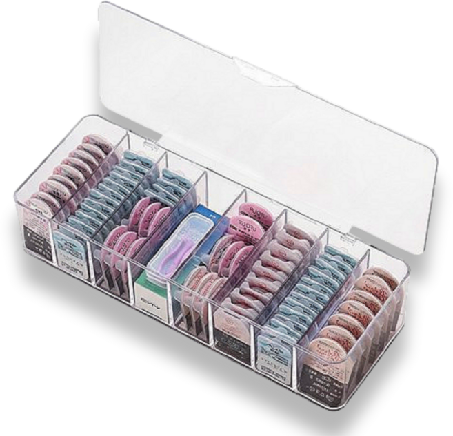 인헨스몰 렌즈 정리케이스 - 40일치 보관, 1개, 투명