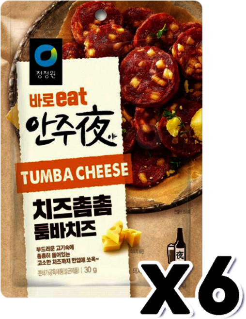 안주야 치즈촘촘 툼바치즈육포 술안주간식, 30g, 6개