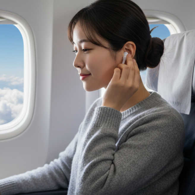 비행기 기압조절 기압감소 귀마개, 2개입, 1세트