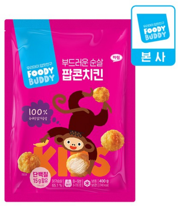 푸디버디 부드러운 순살 팝콘치킨 400g, 없음, 1개