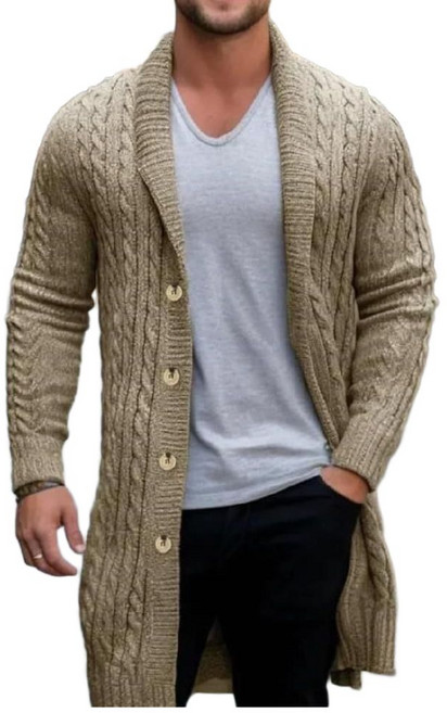 cade konty남자 꽈베기 니트 가디건 롱 트위스트 가을 겨울 스웨터cade konty
