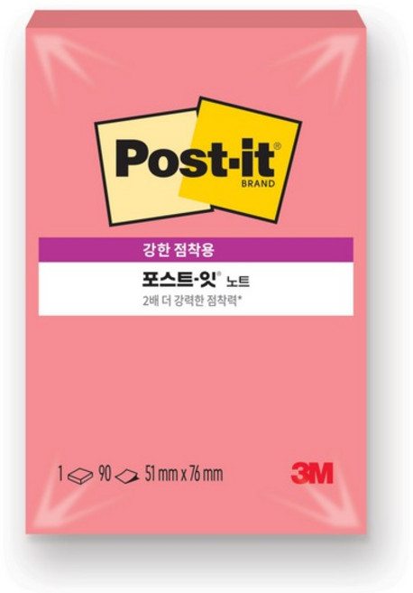 3M 포스트-잇 강한점착용 노트 656 핑크구아바, 단품, 단품, 단품