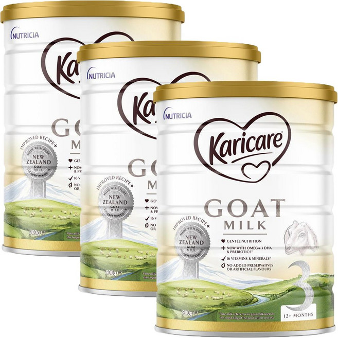 캐리캐어 산양분유 토들러 포뮬라 3단계, 3개, 900g