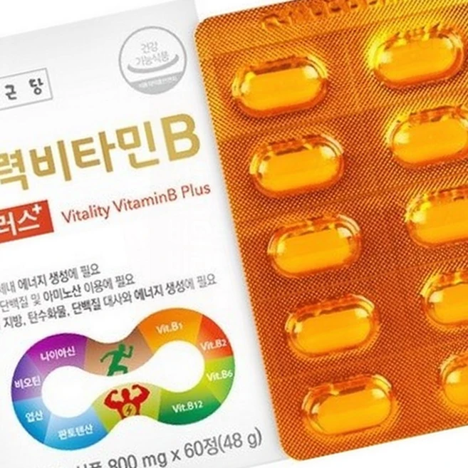 직장인 비타민B 영양제 활력 보충 피로 개선 500mg 60정, 1개, 1정 - 쿠팡