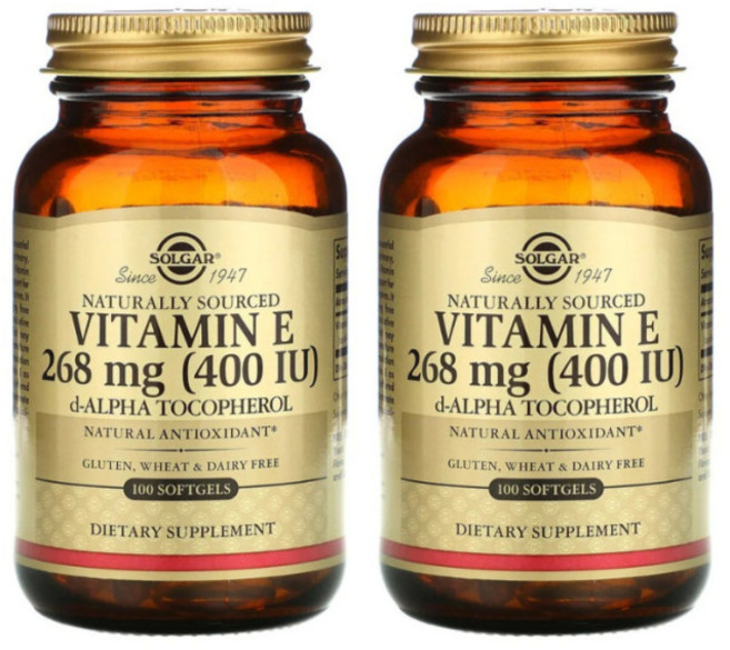 Solgar 솔가 천연 원료 비타민 E 268mg (400IU), 100정, 2개