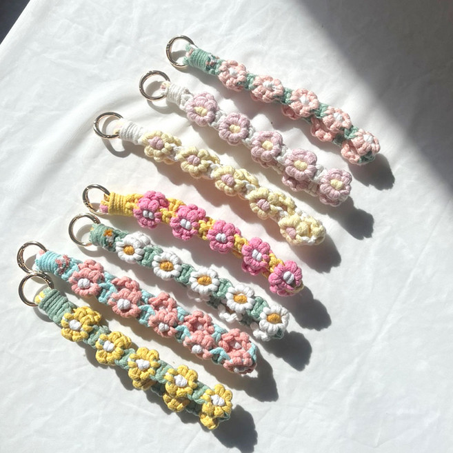 메르시밴드 데이지 왈츠 핸드폰 스트랩+태그홀더 연결고리 세트, 코랄민트, 1개