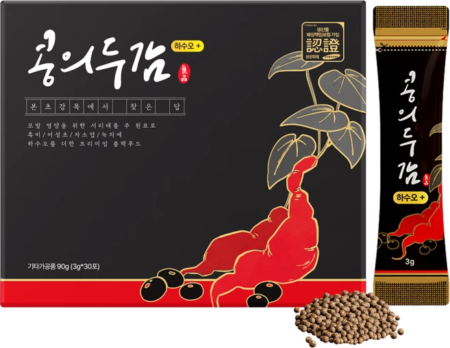 콩의두감 하수오 플러스 서리태환 적하수오환 30p, 3g, 30개 - 쿠팡