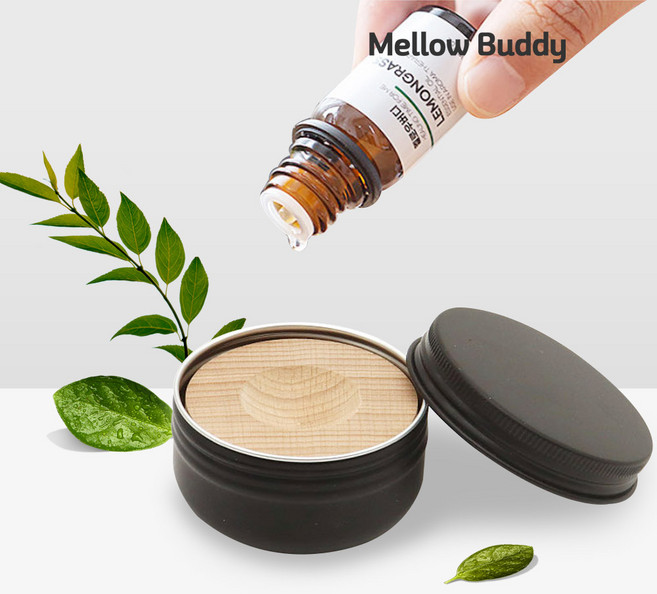 멜로우버디 우드 디퓨저 방향제 아로마오일 케이스 천연 원형, 우드_원형케이스, 1개