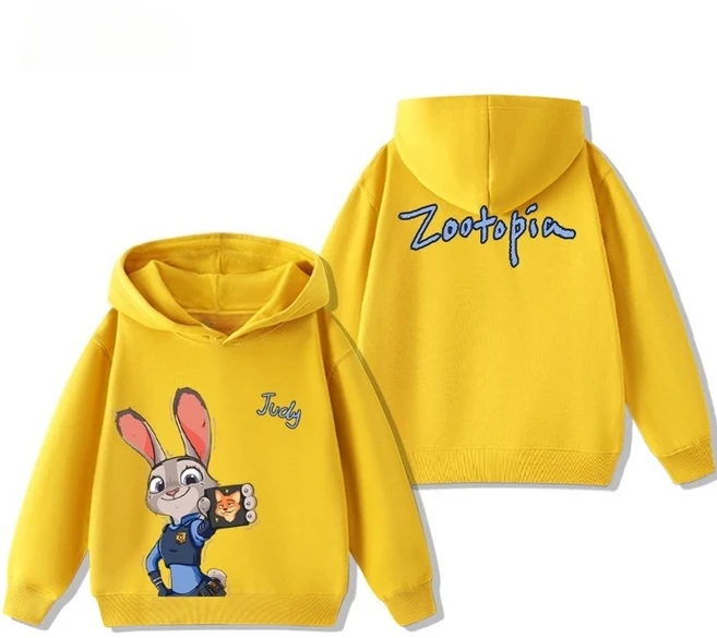 Zootopia 공동 브랜드 아동복 만화 토끼 주디 닉 아동용 후드티 가을 겨울 따뜻한 상의, 06 100, 07 17