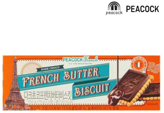 피코크 다크초코프렌치 버터비스킷 150g, 2개