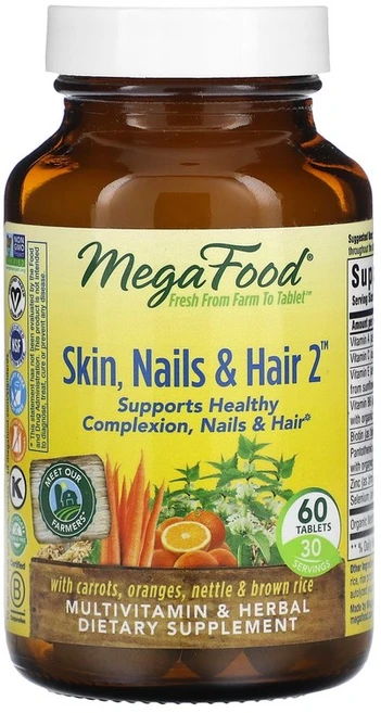 메가푸드 Skin Nails & Hair 2 60정, 1개 - 쿠팡