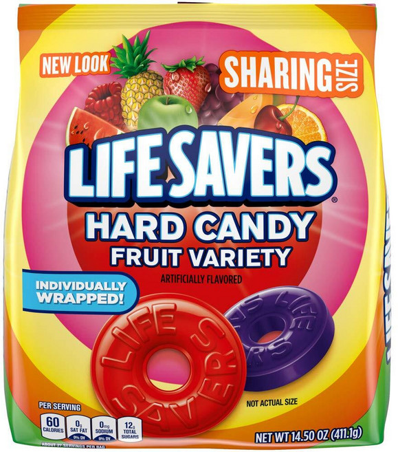 LifeSavers 5가지 맛 하드 캔디 411.1g(14.5온스) 백, 1개, 411.1g