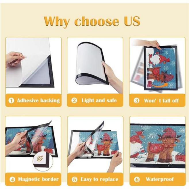 A69ediamond 아트 프레임 12X16 인치 8팩 30X40cm 그 사진에 호환 다이아몬드 자석식