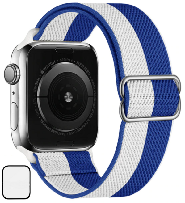 NUBASE 애플워치 호환 고탄력 링크 솔로루프 스포츠루프 버클 스트랩, 그리스