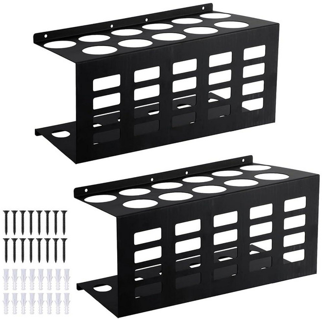 Penitue 2pcs Wall Mount Caulk Tube Holder Durable Carbon Steel Sealant Storage Rack with Holds 11