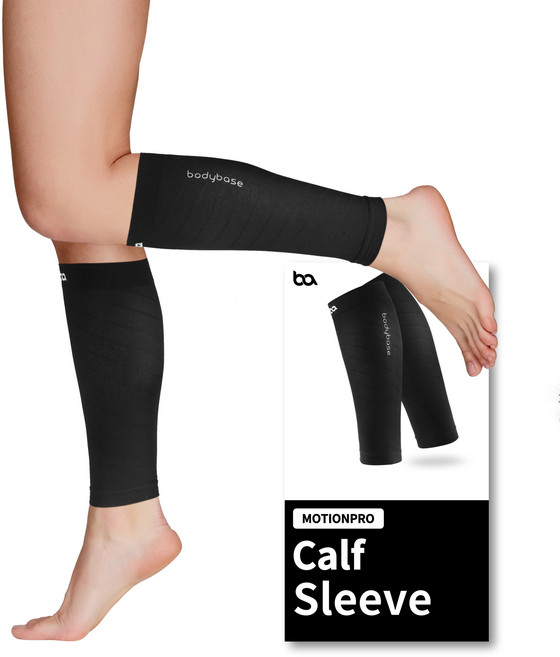 바디베이스 모션프로 카프슬리브 종아리 보호대, 블랙, 1세트