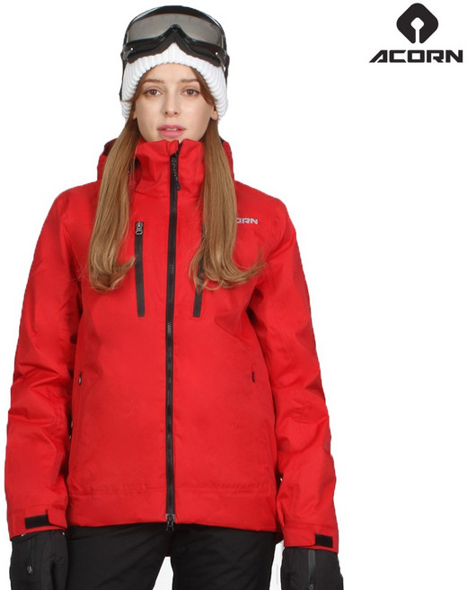 에이콘 다이아몬드 스키복 보드복 자켓 여성용 레드