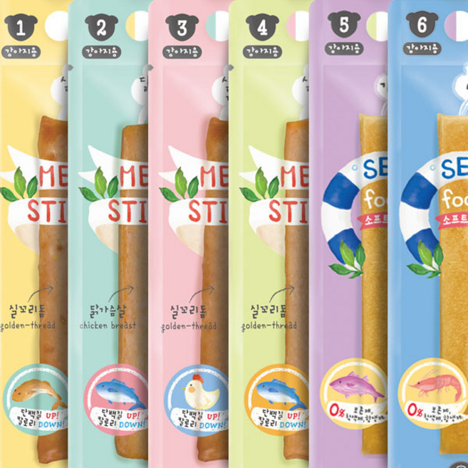 강아지 미트스틱80P + 사료샘플1종 + 치즈춥스1봉, 1박스, 미트스틱(4번)80P + 사료샘플2종 + 치즈춥스1봉